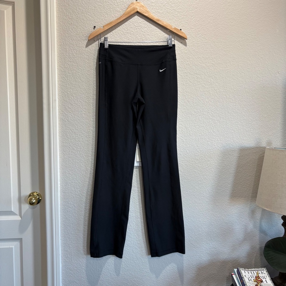 Nike Dri-FIT Women Black Straight Leg Yoga Pants XS Activewear Trousers